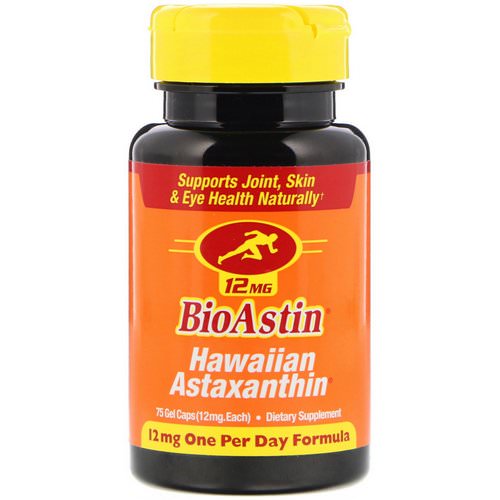 Nutrex Hawaii, BioAstin, Hawaiian Astaxanthin, 12 mg, 75 Gel Caps فوائد