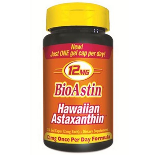 Nutrex Hawaii, BioAstin, Hawaiian Astaxanthin, 12 mg, 25 Gel Caps فوائد
