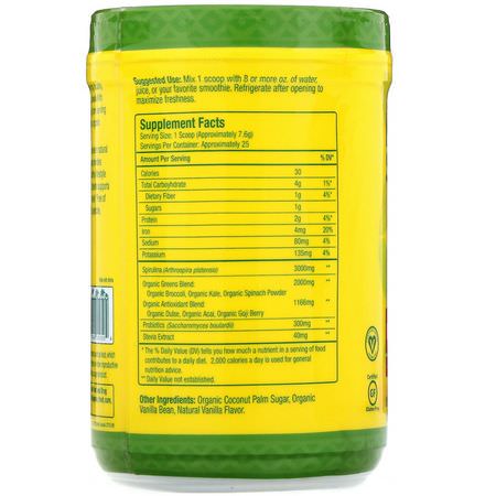 Nutrex Hawaii, Hawaiian Spirulina, Green Complete Superfood Powder, Natural Vanilla, 6.70 oz (190 g):س,برف,دز, الخضر