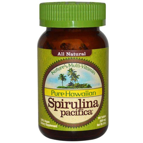 Nutrex Hawaii, Pure Hawaiian Spirulina Pacifica, Nature's Multi-Vitamin, 500 mg, 100 Tablets فوائد