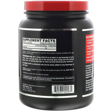 Nutrex Research, Glutamine Drive, Unflavored, 2.2 lbs (1000 g):L-Glutamine, أحماض أمينية
