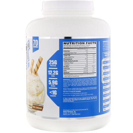Nutrex Research, IsoFit, Vanilla Bean Ice Cream, 5 lbs (2261 g):بر,تين مصل اللبن, التغذية الرياضية