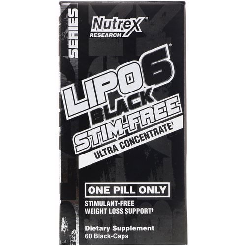 Nutrex Research, Lipo-6 Black Stim-Free, Ultra Concentrate, 60 Black-Caps فوائد