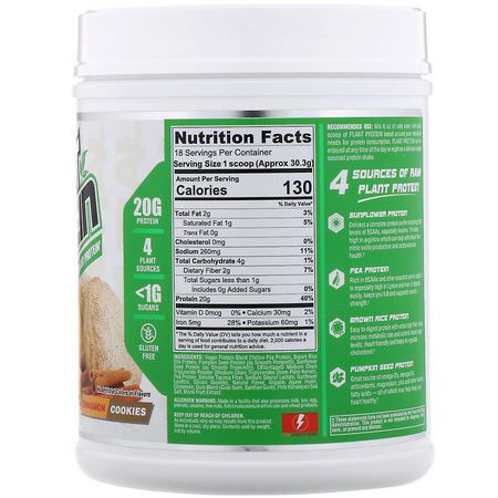 Nutrex Research, Natural Series, Plant Protein, Cinnamon Cookies, 1.2 lb (545 g):البر,تين النباتي, التغذية الرياضية