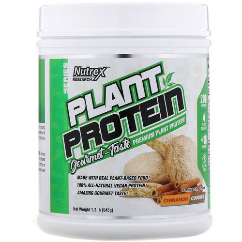 Nutrex Research, Natural Series, Plant Protein, Cinnamon Cookies, 1.2 lb (545 g) فوائد