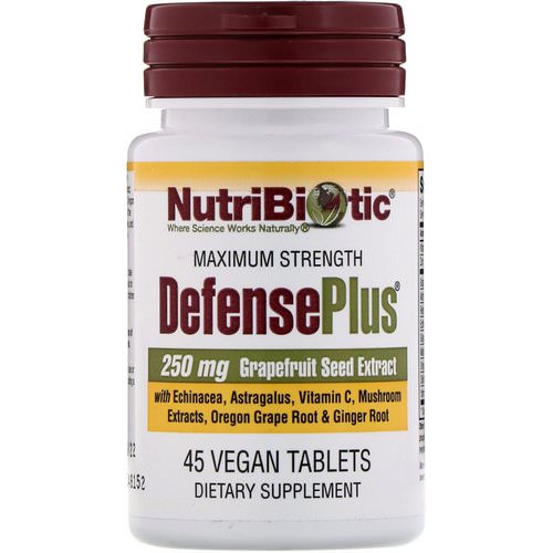 NutriBiotic, DefensePlus, Maximum Strength, 45 Vegan Tablets فوائد