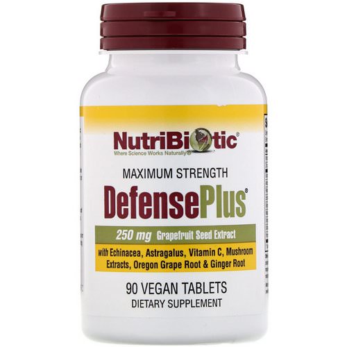 NutriBiotic, DefensePlus, Maximum Strength, 90 Vegan Tablets فوائد