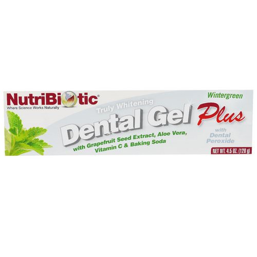 NutriBiotic, Dental Gel Plus, Truly Whitening, Wintergreen, 4.5 oz (128 g) فوائد