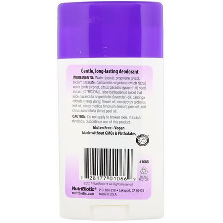 NutriBiotic, Deodorant, Lavender, 2.6 oz (75 g):مزيل العرق, الحمام