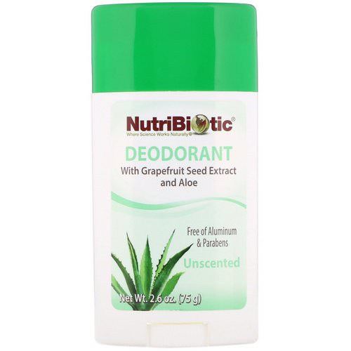 NutriBiotic, Deodorant, Unscented, 2.6 oz (75 g) فوائد