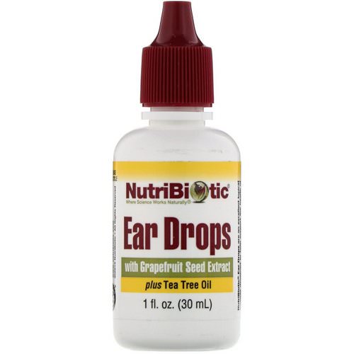 NutriBiotic, Ear Drops with Grapefruit Seed Extract plus Tea Tree Oil, 1 fl oz (30 ml) فوائد
