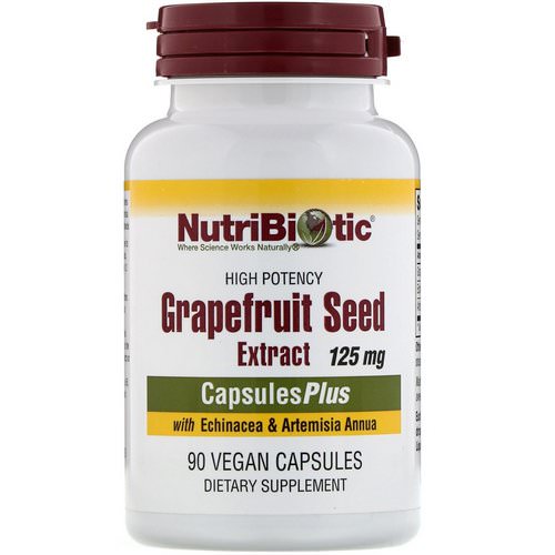 NutriBiotic, Grapefruit Seed Extract, With Echinacea & Artemisia Annua, High Potency, 125 mg, 90 Vegan Capsules فوائد