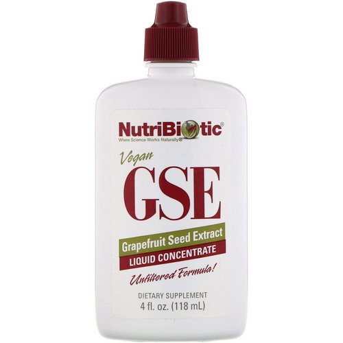 NutriBiotic, GSE, Grapefruit Seed Extract, Liquid Concentrate, 4 fl oz (118 ml) فوائد