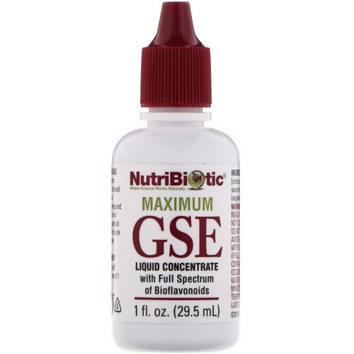 NutriBiotic, Maximum GSE, Liquid Concentrate, 1 fl oz (29.5 ml) فوائد