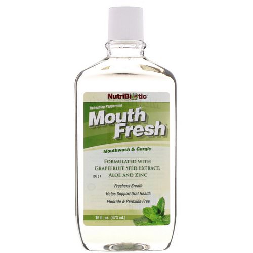 NutriBiotic, Mouth Fresh, Mouthwash & Gargle, Refreshing Peppermint, 16 fl oz (473 ml) فوائد