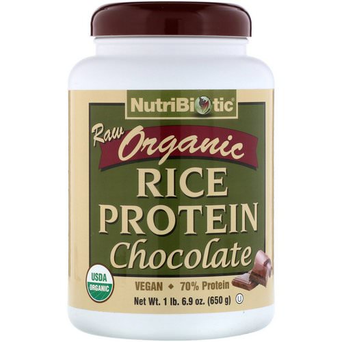 NutriBiotic, Raw Organic Rice Protein, Chocolate, 1 lb 6.9 oz (650 g) فوائد