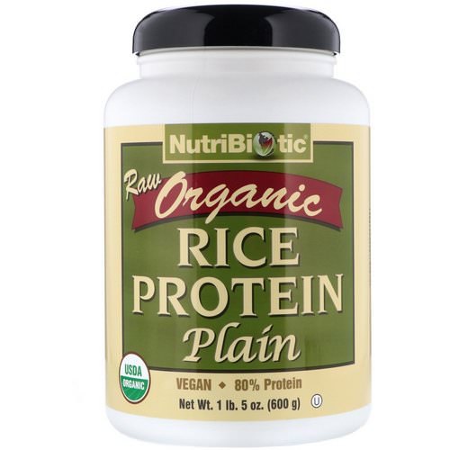 NutriBiotic, Raw Organic Rice Protein, Plain, 1 lb 5 oz (600 g) فوائد