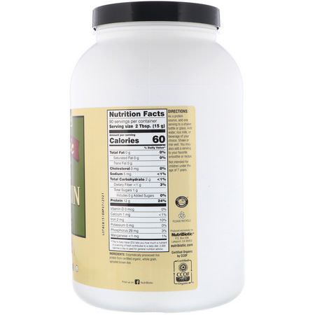 NutriBiotic, Raw Organic Rice Protein, Plain, 3 lbs (1.36 kg):بر,تين الأرز, البر,تين النباتي