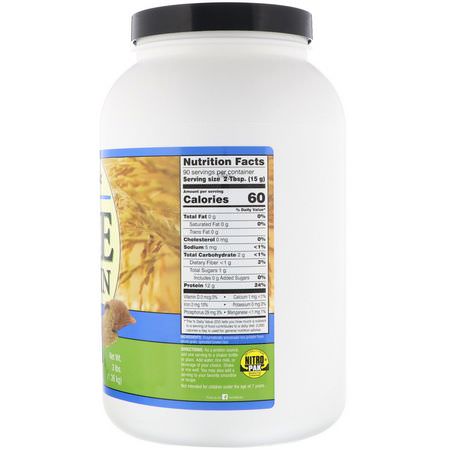NutriBiotic, Raw, Rice Protein, Plain, 3 lbs (1.36 kg):بر,تين الأرز, البر,تين النباتي