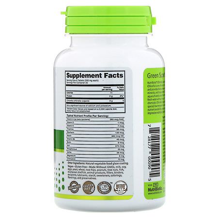 NutriBiotic, Super Greens, Chlorella, 500 mg, 150 Vegan Tablets:Chlorella, الطحالب