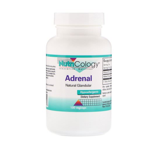 Nutricology, Adrenal, Natural Glandular, 150 Veggie Caps فوائد