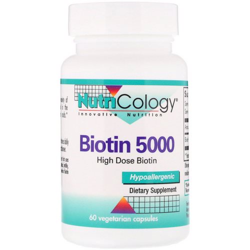 Nutricology, Biotin 5000, 60 Vegetarian Capsules فوائد