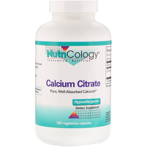 Nutricology, Calcium Citrate, 180 Vegetarian Capsules فوائد