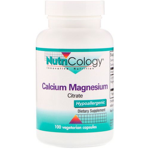 Nutricology, Calcium Magnesium, Citrate, 100 Vegetarian Capsules فوائد
