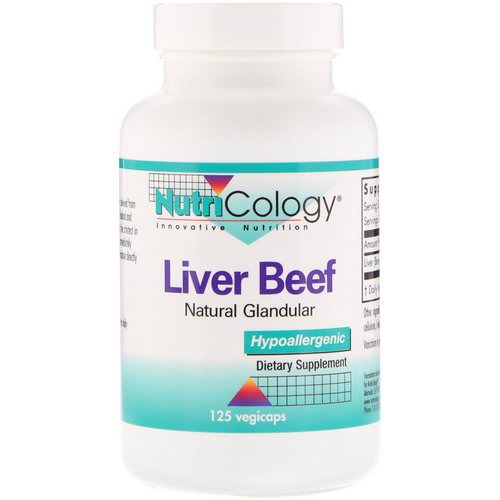 Nutricology, Liver Beef, Natural Glandular, 125 Vegiecaps فوائد