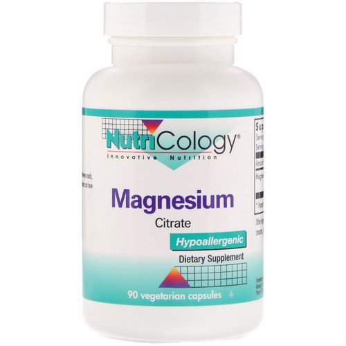 Nutricology, Magnesium Citrate, 90 Vegetarian Capsules فوائد