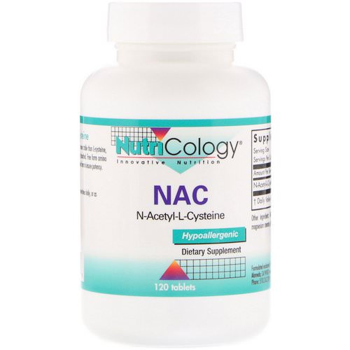 Nutricology, NAC, N-Acetyl-L-Cysteine, 120 Tablets فوائد