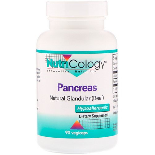 Nutricology, Pancreas, Natural Glandular (Beef), 90 Vegicaps فوائد