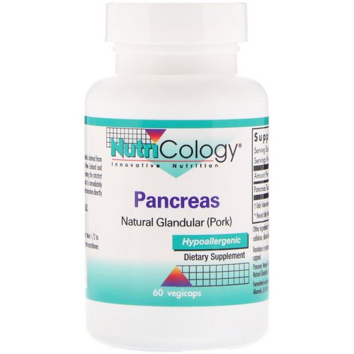 Nutricology, Pancreas, Natural Glandular (Pork), 60 Vegicaps فوائد