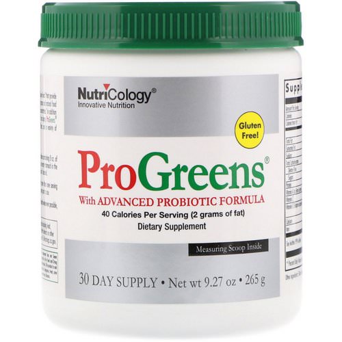 Nutricology, ProGreens, with Advanced Probiotic Formula, 9.27 oz (265 g) فوائد