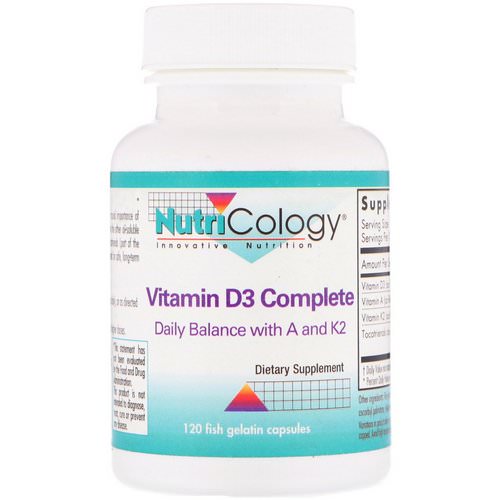 Nutricology, Vitamin D3 Complete, 120 Fish Gelatin Capsules فوائد