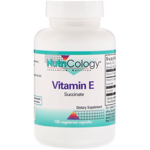 Nutricology, Vitamin E, Succinate, 100 Vegetarian Capsules فوائد