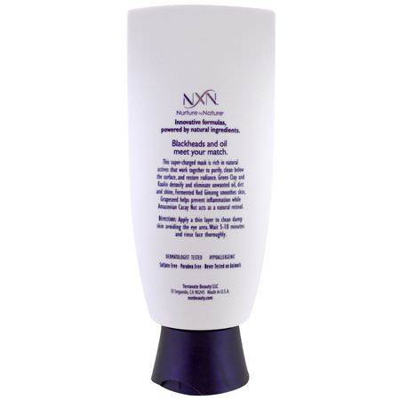 NXN, Nurture by Nature, Power Detox, Clear Complexion Mask, Oily / Combination Skin, 3.3 oz (100 ml):أقنعة العيب, حب الشباب