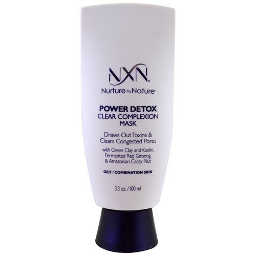 NXN, Nurture by Nature, Power Detox, Clear Complexion Mask, Oily / Combination Skin, 3.3 oz (100 ml) فوائد