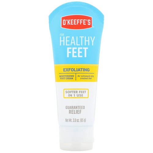O'Keeffe's, Exfoliating Moisturizing Foot Cream, For Extremely Dry, Cracked Feet, 3 oz (85 g) فوائد