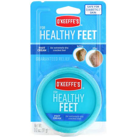 O'Keeffe's, For Healthy Feet, Foot Cream, 3.2 oz (91 g):ف,ت كريم كريم, العناية بالقدم