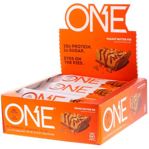 One Brands, One Bar, Peanut Butter Pie Flavor, 12 Bars, 2.12 oz (60 g) Each فوائد