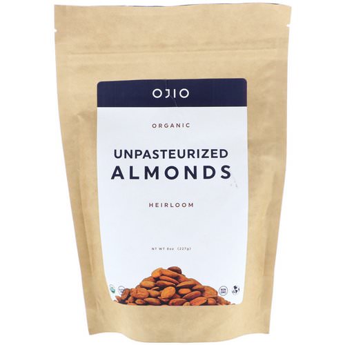 Ojio, Organic Unpasteurized Almonds, 8 oz (227 g) فوائد