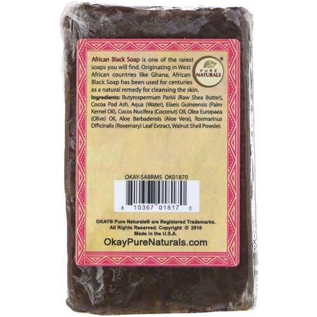 Okay, African Black Soap, Rosemary, 5.5 oz (156 g):Black Soap, شريط الصابون