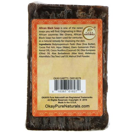 Okay, African Black Soap, Tea Tree, 5.5 oz (156 g):Black Soap, شريط الصابون