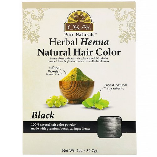 Okay, Herbal Henna Natural Hair Color, Black, 2 oz (56.7 g) فوائد