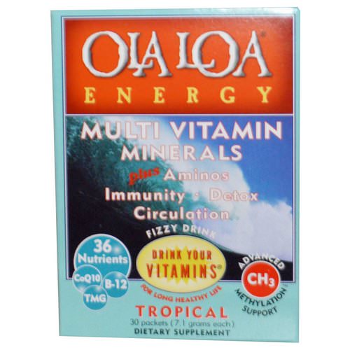 Ola Loa, Energy, Multi Vitamin Minerals, Tropical, 30 Packets, (7.1 g) Each فوائد