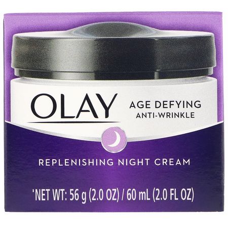 Olay, Age Defying, Anti-Wrinkle, Night Cream, 2 fl oz (60 ml):مرطب لل,جه, العناية بالبشرة