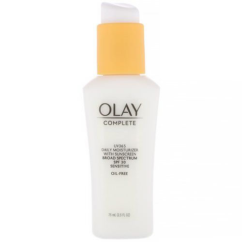 Olay, Complete, UV365 Daily Moisturizer, SPF 30, Sensitive, 2.5 fl oz (75 ml) فوائد