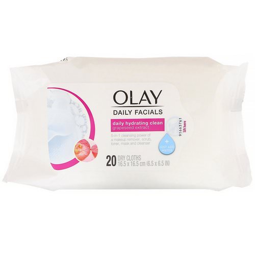 Olay, Daily Hydrating Clean, 5-in-1 Cleansing Cloth, 20 Dry Cloths فوائد