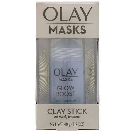 Olay, Masks, Glow Boost, White Charcoal Clay Stick Mask, 1.7 oz (48 g):أقنعة ال,جه, العناية بالبشرة